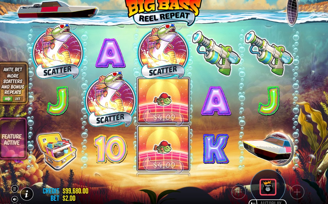 Free spins där FISHERMAN WILD fyller mätaren med 12 platser