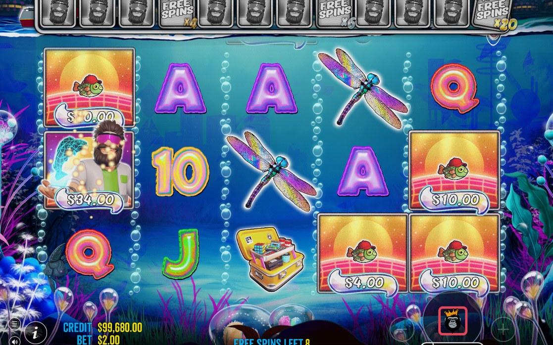 Free spins-rundan med MONEY-symboler och multiplikatorer